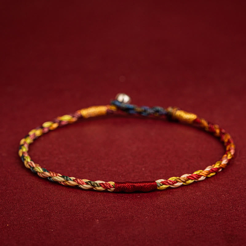BWOOOH Handmade Five Color Thread Luck Couple Child Adult Bracelet Tibetan bracelet spiritual jewelry protection