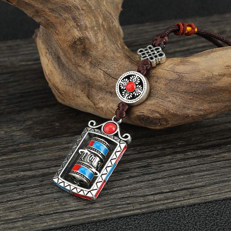 BWOOOH Six True Words Prayer Wheel Rotation Knot Blessing Keychain Decoration | spiritual healing bracelet