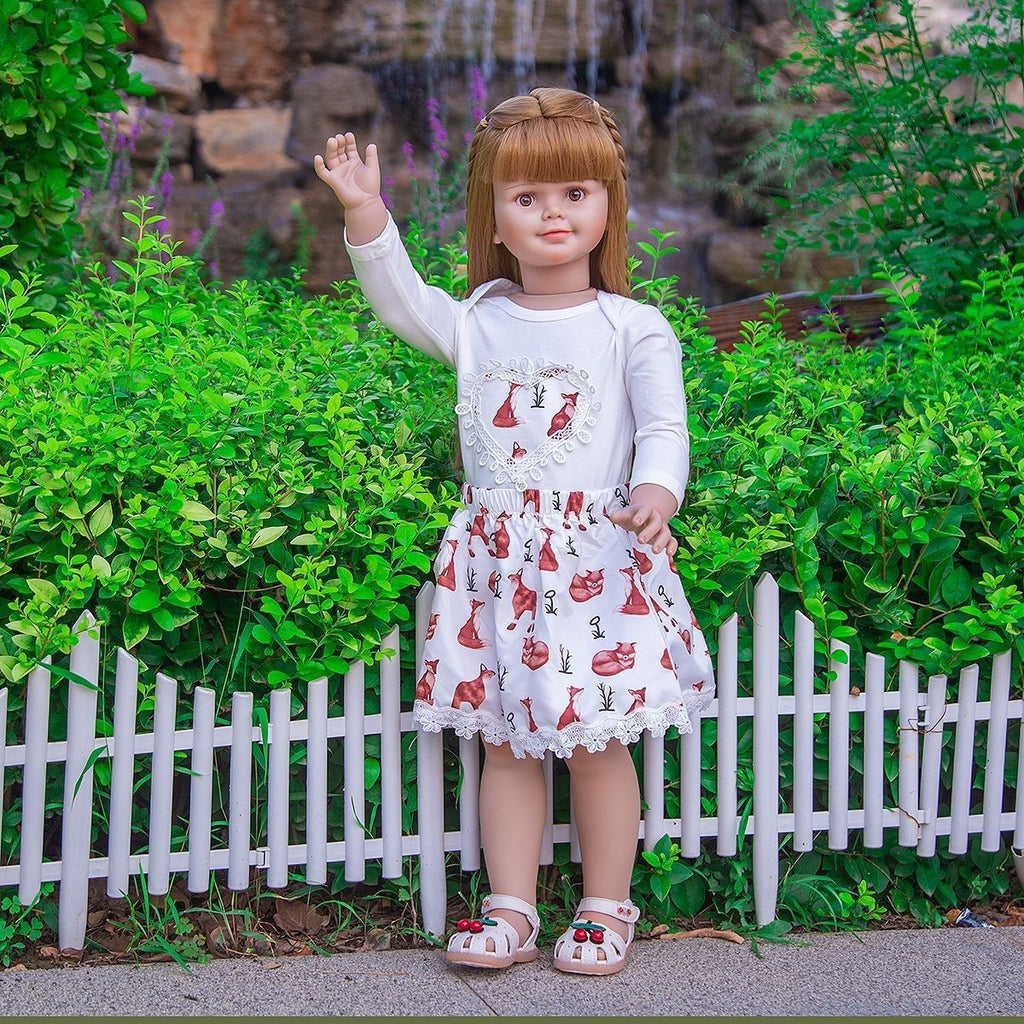 32-inch All-Silicone Rebirth Doll - Cute Emma Style, Full Body Soft Silicone, Movable, Water-Cleanable, Realistic Baby Companion Toy