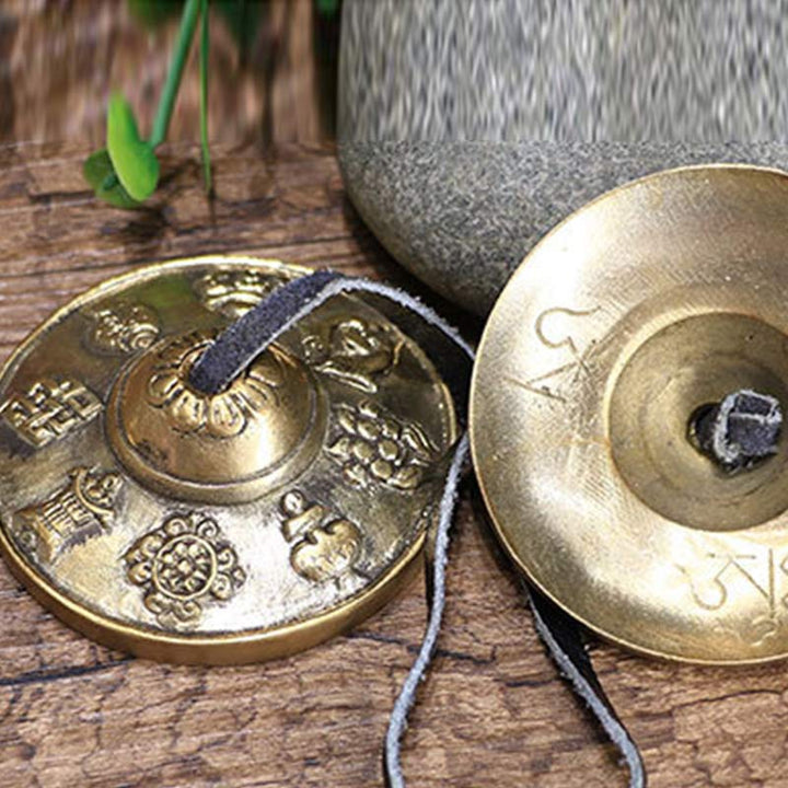 BWOOOH Tibetan Tingsha Bell Six True Words Dragon Copper Balance Decoration With Bag | spiritual healing bracelet