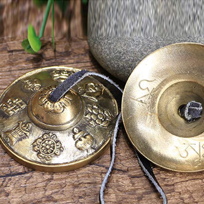 BWOOOH Tibetan Tingsha Bell Six True Words Dragon Copper Balance Decoration With Bag | spiritual healing bracelet