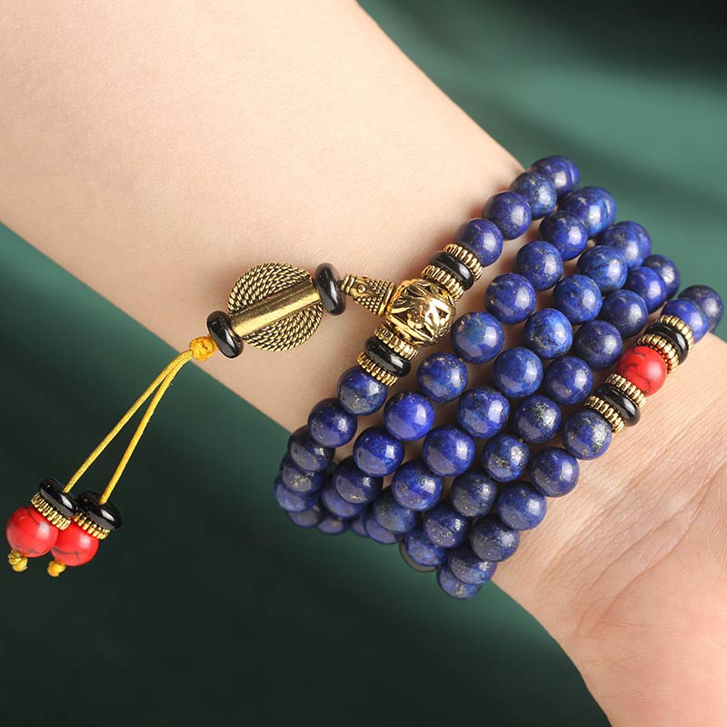 BWOOOH Tibetan Mala Lapis Lazuli Lazurite Positive Bracelet