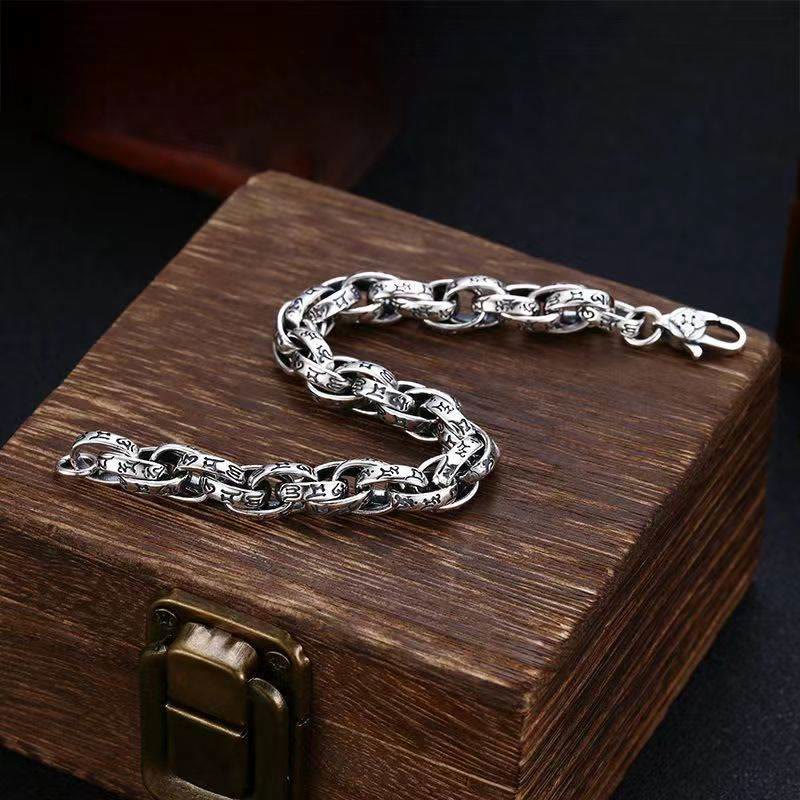 BWOOOH Tibetan Om Mani Padme Hum Carved Amulet Creativity Bracelet