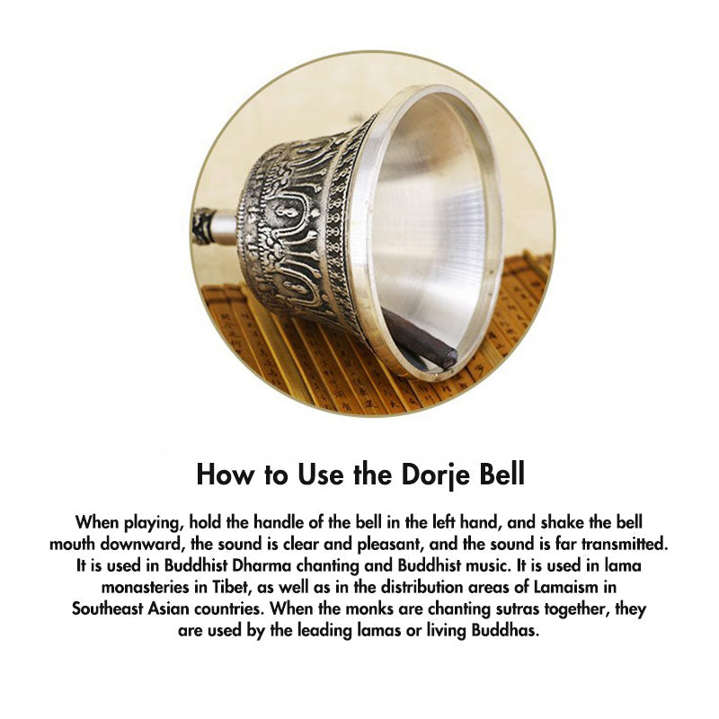 BWOOOH Tibetan Meditation Bell and Vajra Dorje Copper Decoration Set | spiritual healing bracelet