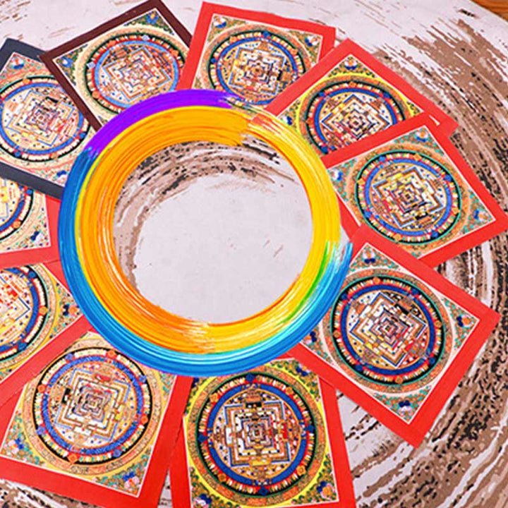 BWOOOH Tibetan thangka Buddhist painting - Tibetan Handmade Thangka Mandala Pa