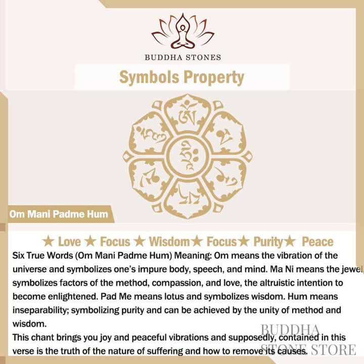 BWOOOH Tibet Om Mani Padme Hum Dzi Bead Dorje Vajra Pattern Wealth Rotatable Necklace Pendant