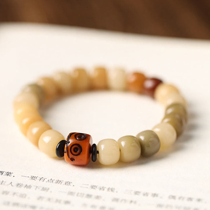 BWOOOH Natural Bodhi Seed The Lord of the Corpse Forest Om Mani Padme Hum Wisdom Bracelet