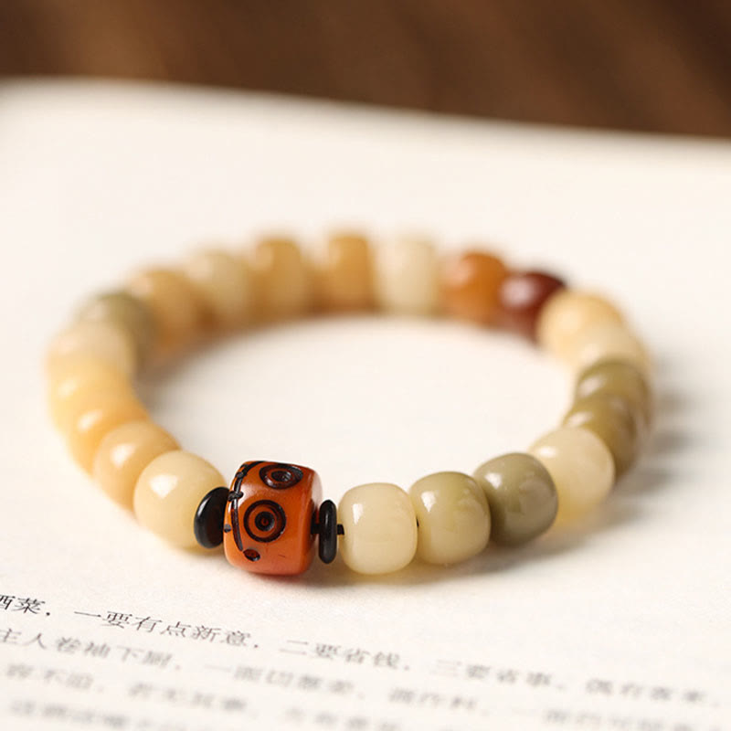 BWOOOH Natural Bodhi Seed The Lord of the Corpse Forest Om Mani Padme Hum Wisdom Bracelet