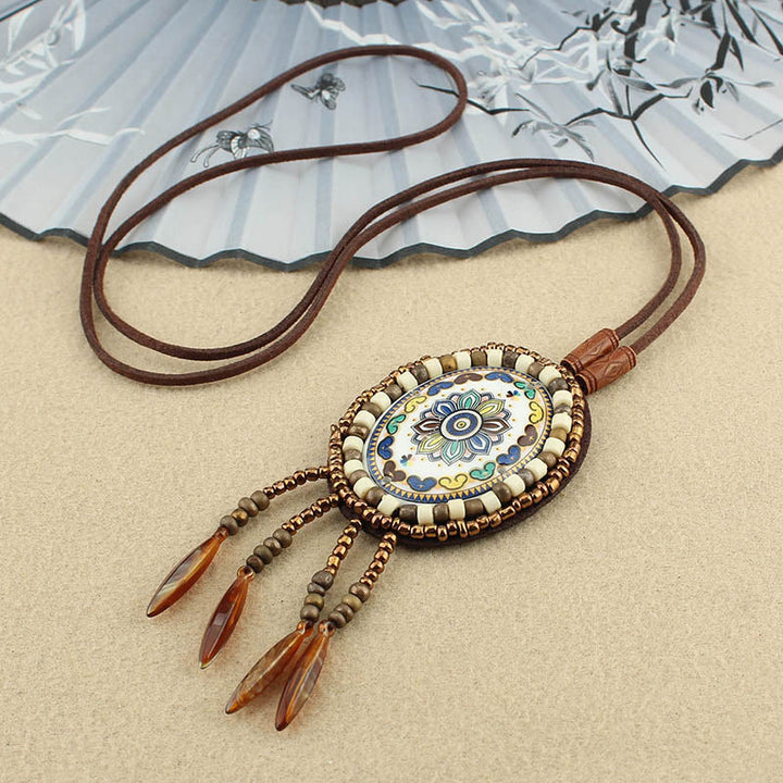 BWOOOH Mandala Pattern Beads Creativity Necklace Pendant
