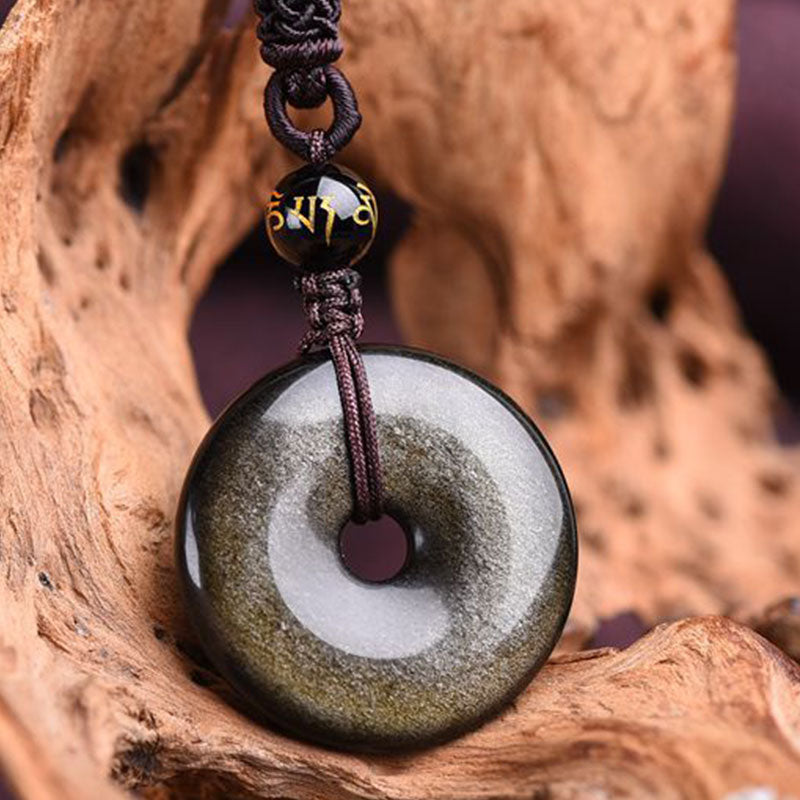 BWOOOH Tibetan Obsidian Protection Necklace