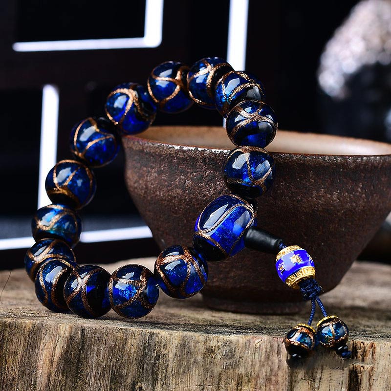 BWOOOH Tibetan Dragon Vein Agate Healing Bracelet  -  Dragon Tibetan bracelet for spiritual healing and mindful living