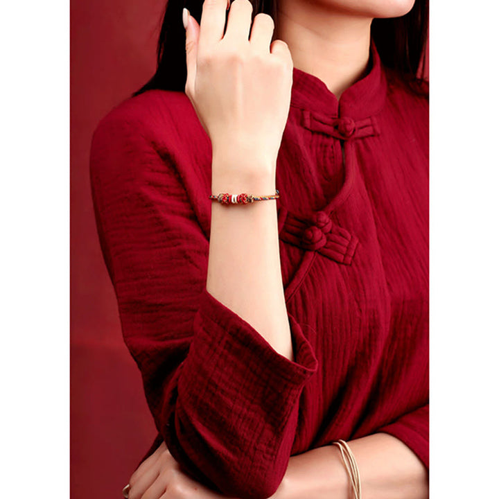 BWOOOH Handmade Dunhuang Color Luck Braid String Bracelet