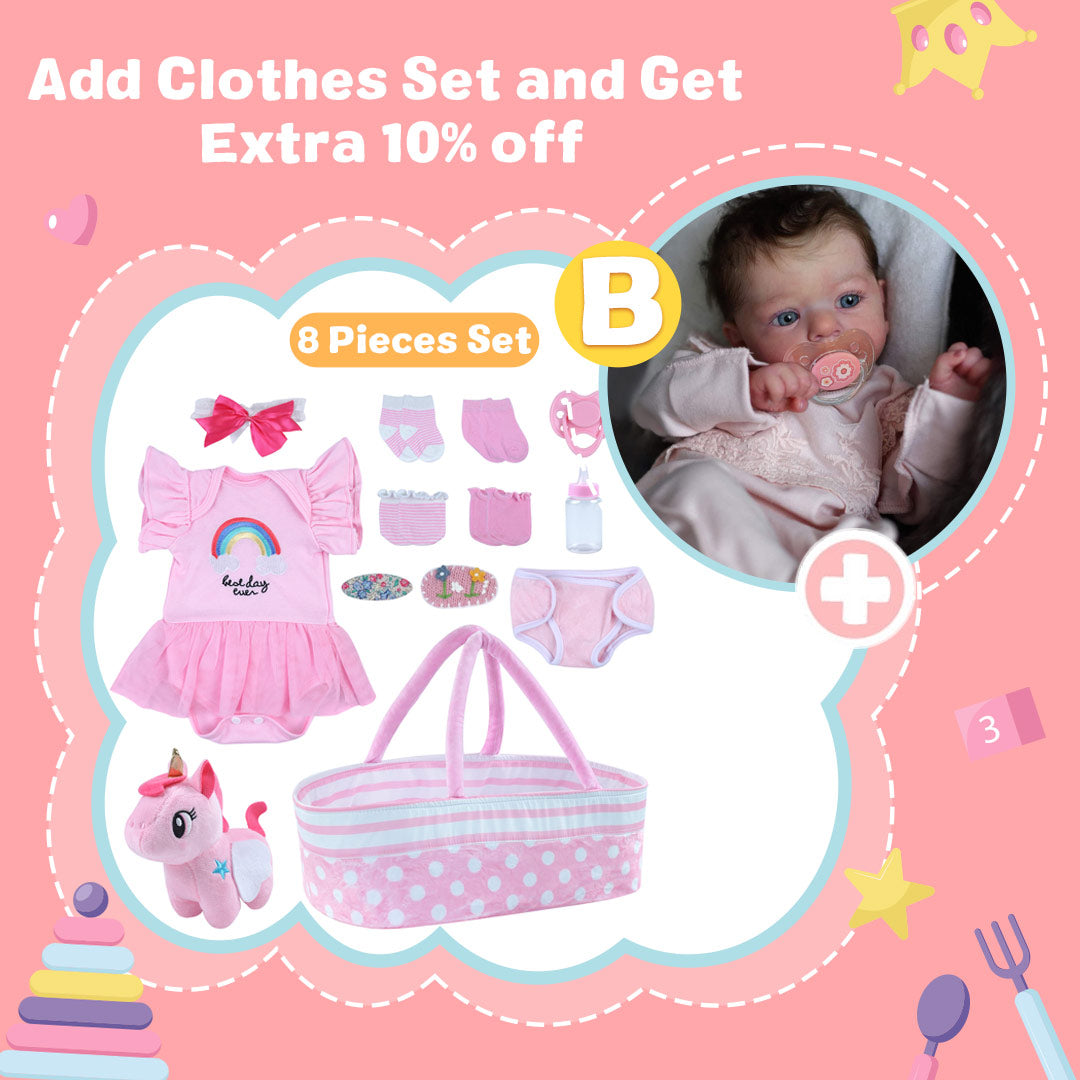 [Heartbeat💖 & Sound🔊] 18" Lifelike Reborn Baby Toddler Girl Grema Has Realistic Skin Blue Eyes and Brown Hair