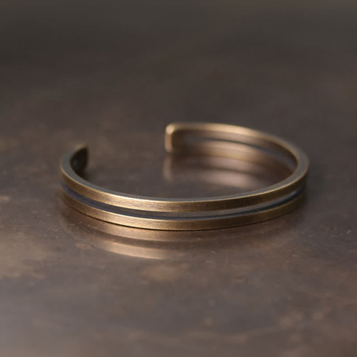 BWOOOH Rustic Copper Luck Viking Cuff Bracelet