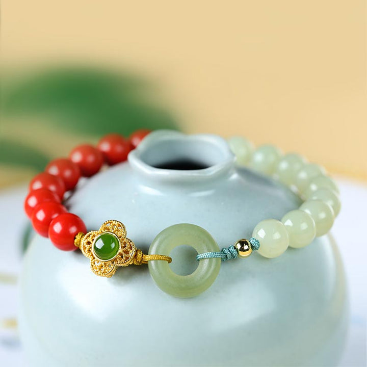 BWOOOH Natural Cinnabar Jade Blessing Bracelet