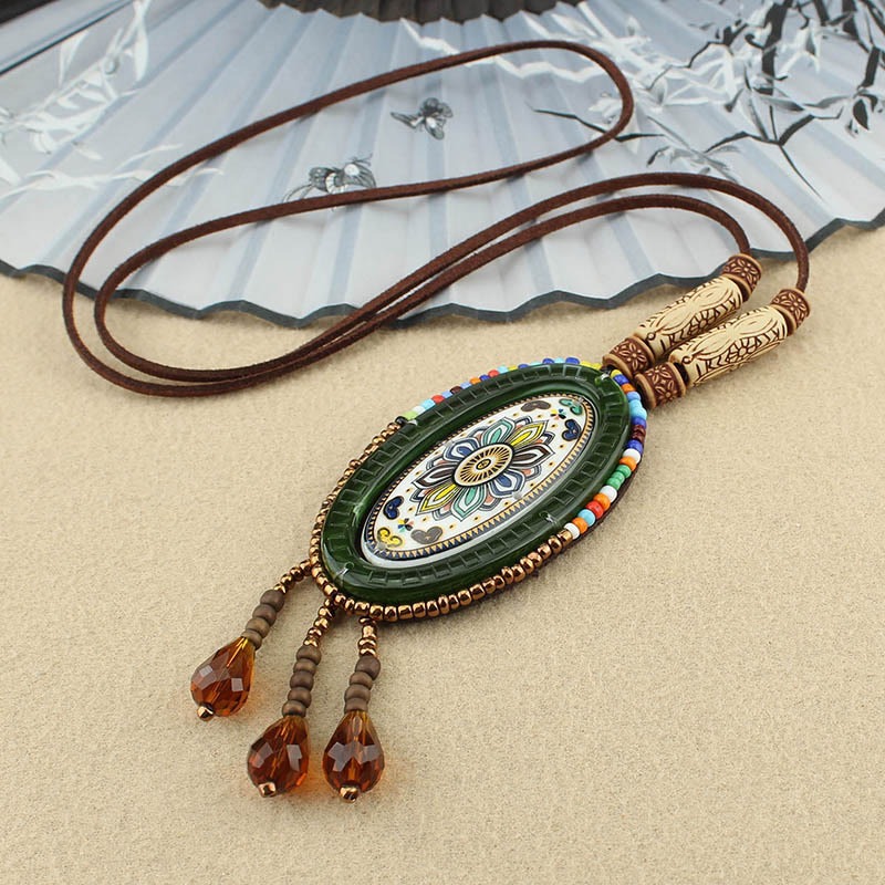 BWOOOH Mandala Pattern Beads Creativity Necklace Pendant