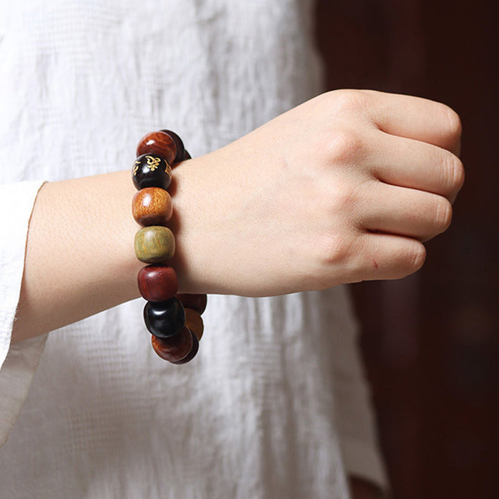 BWOOOH Tibet Various Wood Om Mani Padme Hum Purity Bracelet
