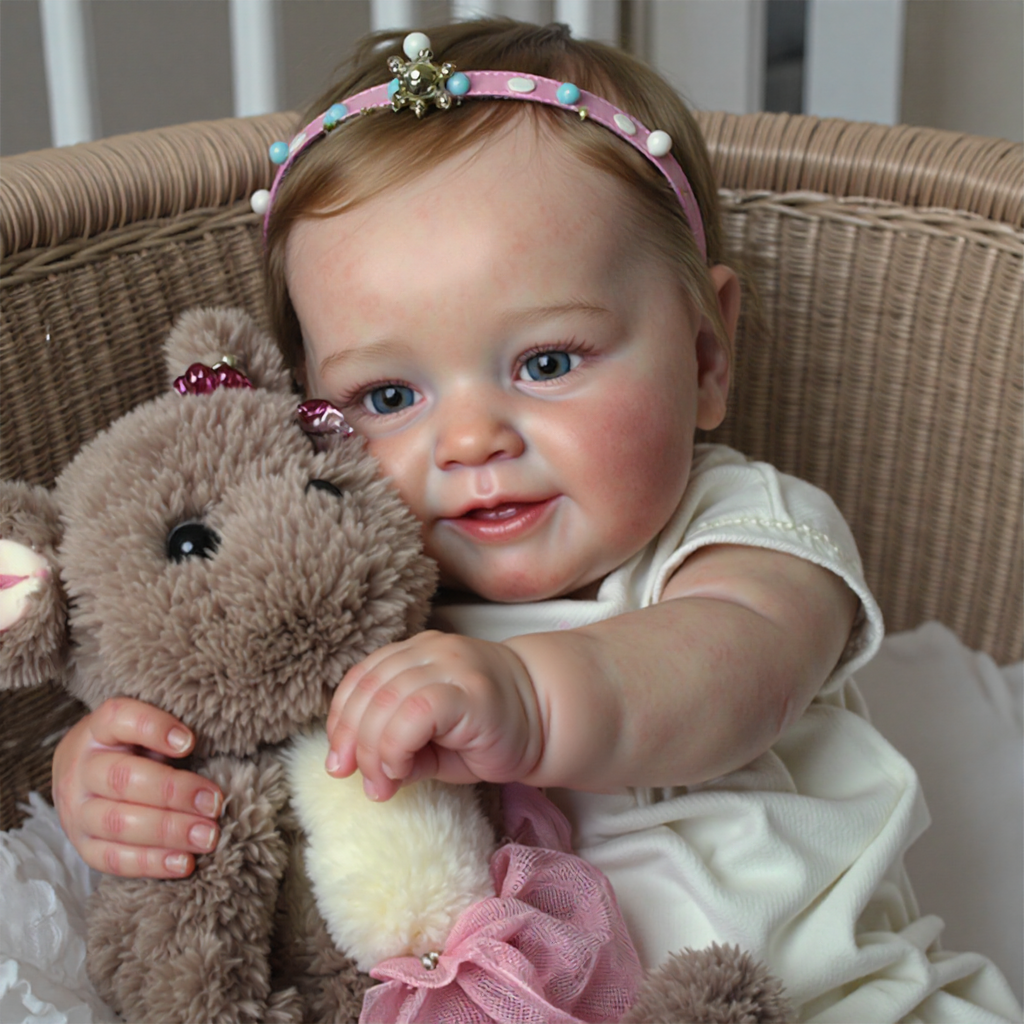 [3-7 Days Delivery][Heartbeat💖 & Sound🔊] 20" Handmade Reborn Baby Open Eyes Doll Reborn Baby Toddlers Girl Etema with Brown Hair