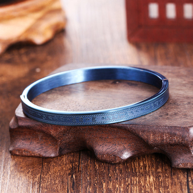 BWOOOH Titanium Steel Blessing Bracelet Bangle  -  natural stone crystal healing bracelet for spiritual healing and mindful ...