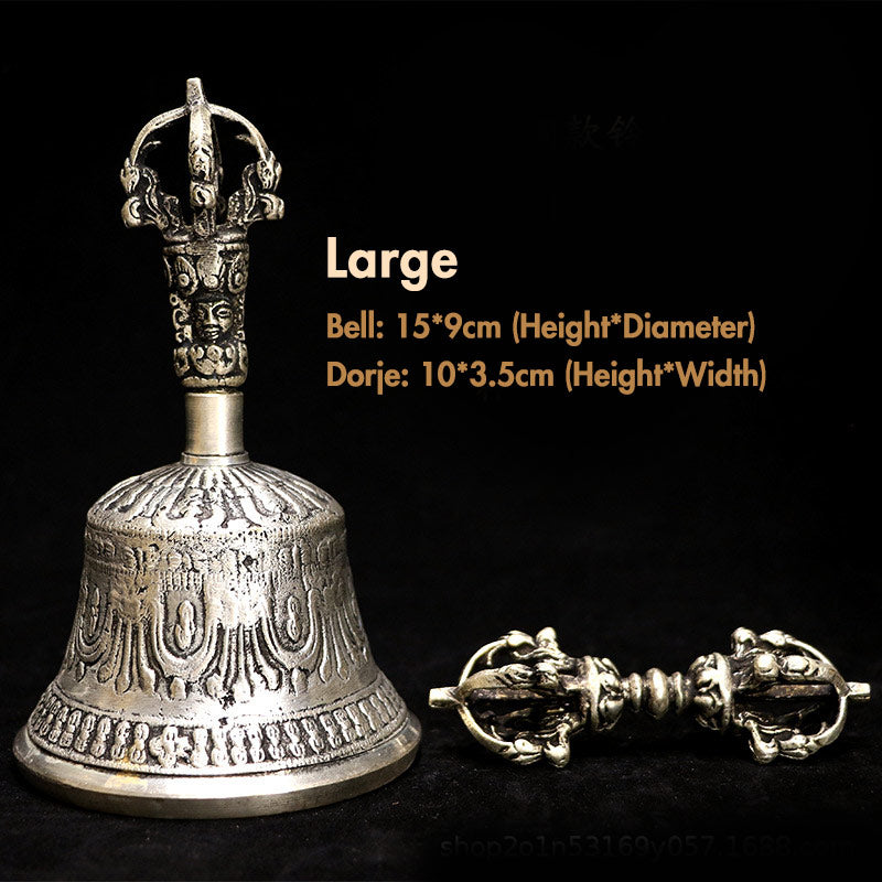 BWOOOH Tibetan Meditation Bell and Vajra Dorje Copper Decoration Set | spiritual healing bracelet