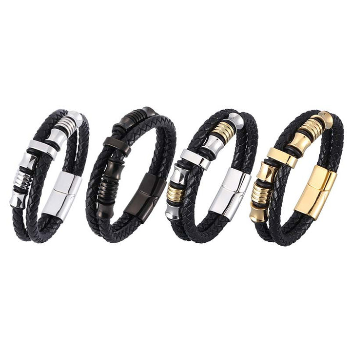 BWOOOH Layered Leather Weave Fortune Bracelet