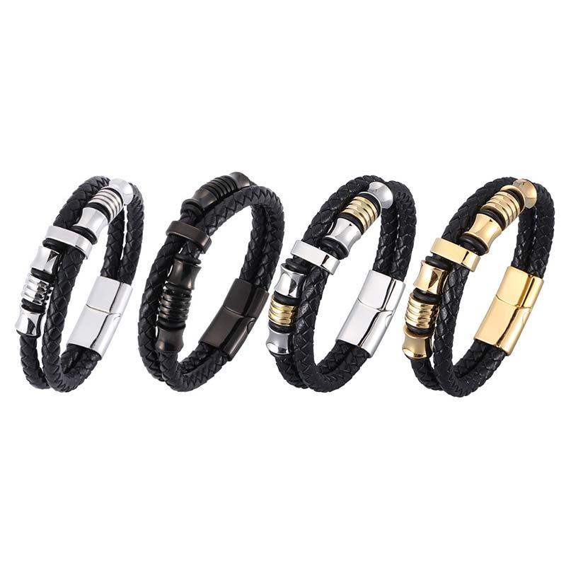 BWOOOH Layered Leather Weave Fortune Bracelet
