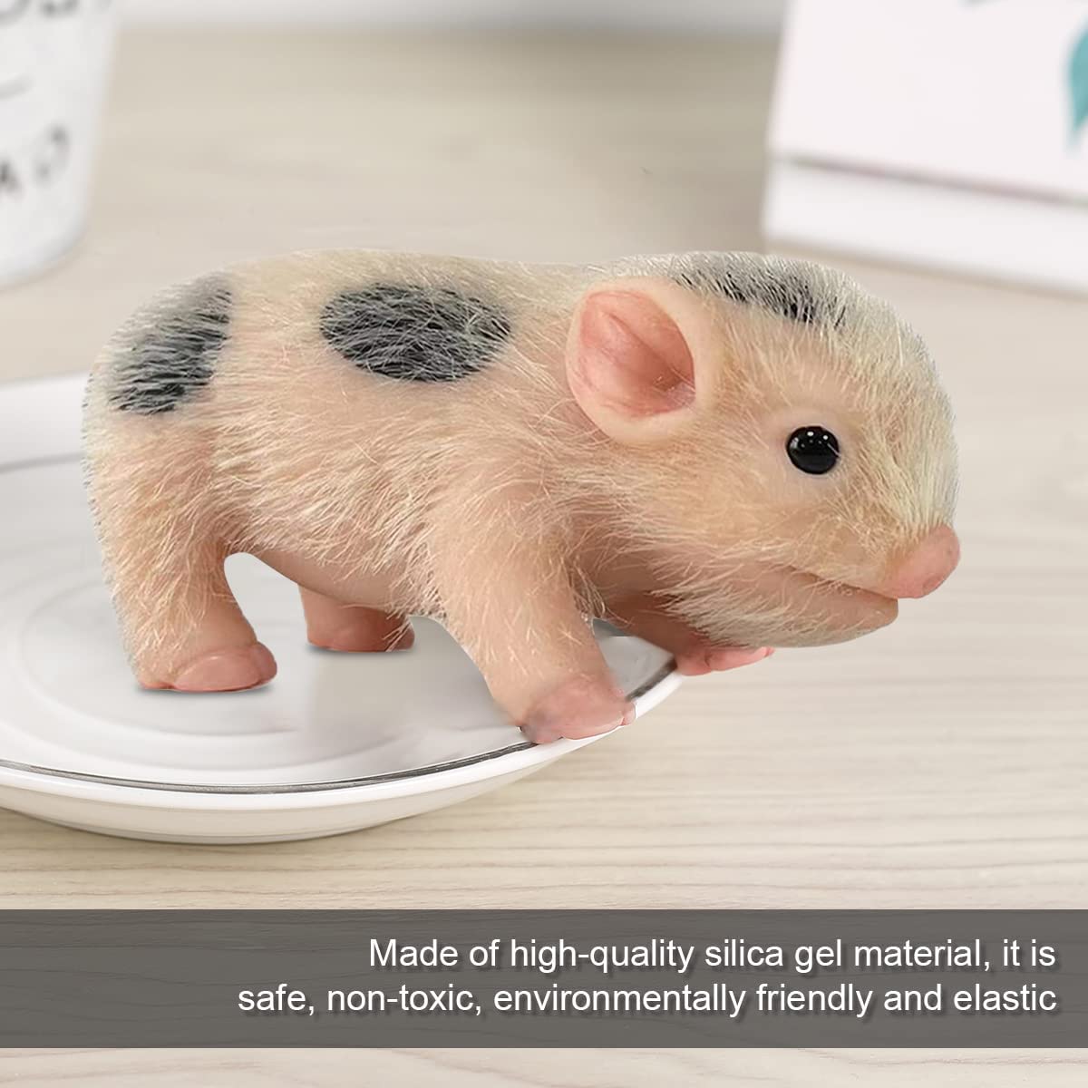 [New Doll] 5 Inches Mini Full Silicone Piglet Lifelike Animal Pig Doll Named Kiki