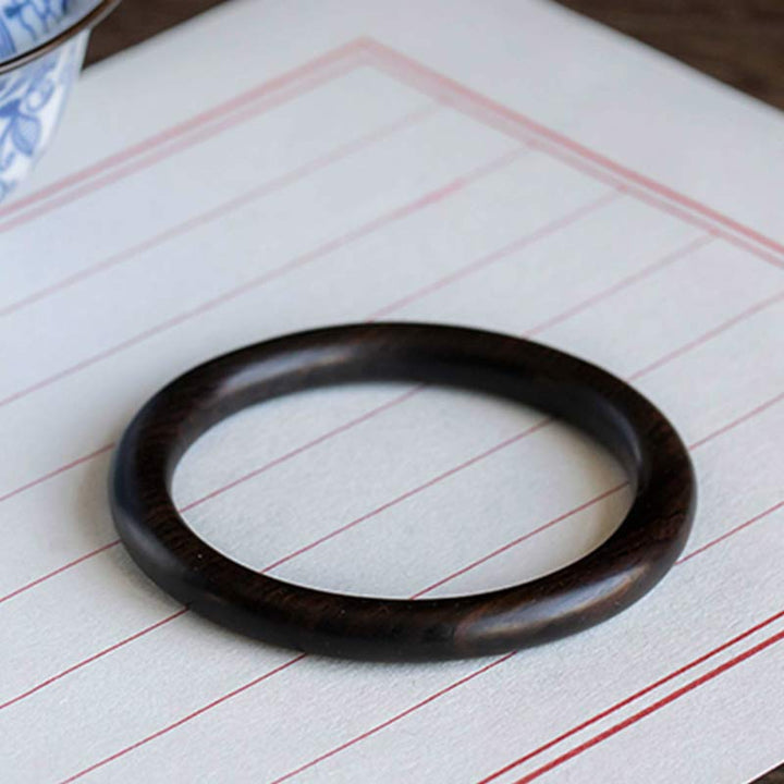 BWOOOH Tibetan Small Leaf Red Sandalwood Ebony Green Sandalwood Protection Bracelet Bangle