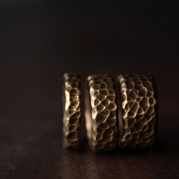 BWOOOH Tibetan Bump Texture Design Copper Brass Luck Ring