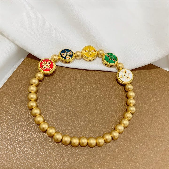 BWOOOH Tibetan Five God Of Wealth Copper Beads Luck Bracelet