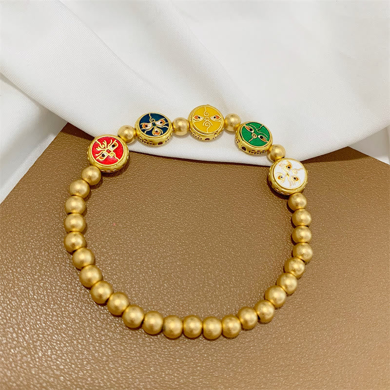 BWOOOH Tibetan Five God Of Wealth Copper Beads Luck Bracelet