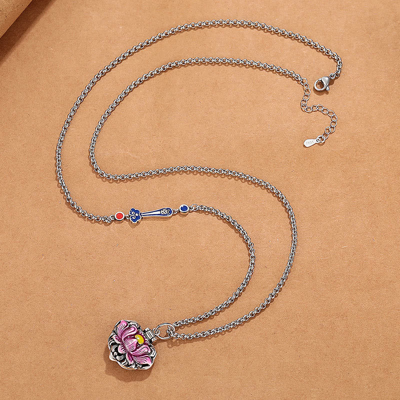 BWOOOH Tibet Copper Lotus Luck New Beginning Necklace Pendant