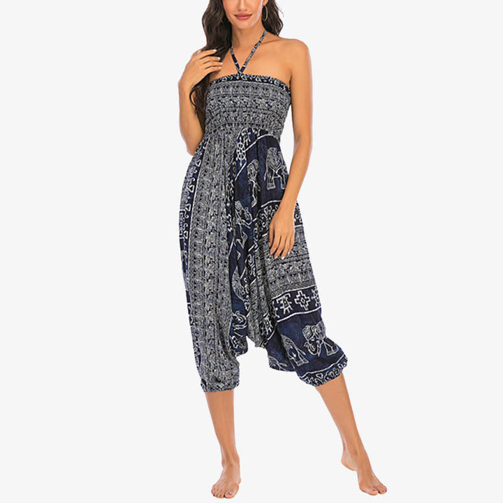 BWOOOH printed harem pants - Two Style Wear Elephant Pattern Loose Sm