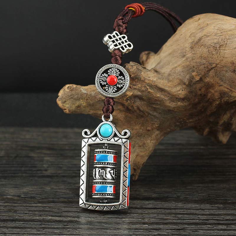 BWOOOH Six True Words Prayer Wheel Rotation Knot Blessing Keychain Decoration | spiritual healing bracelet