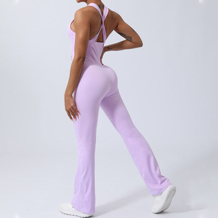 BWOOOH printed yoga pants - Women Workout Crisscross Sleeveless Flar