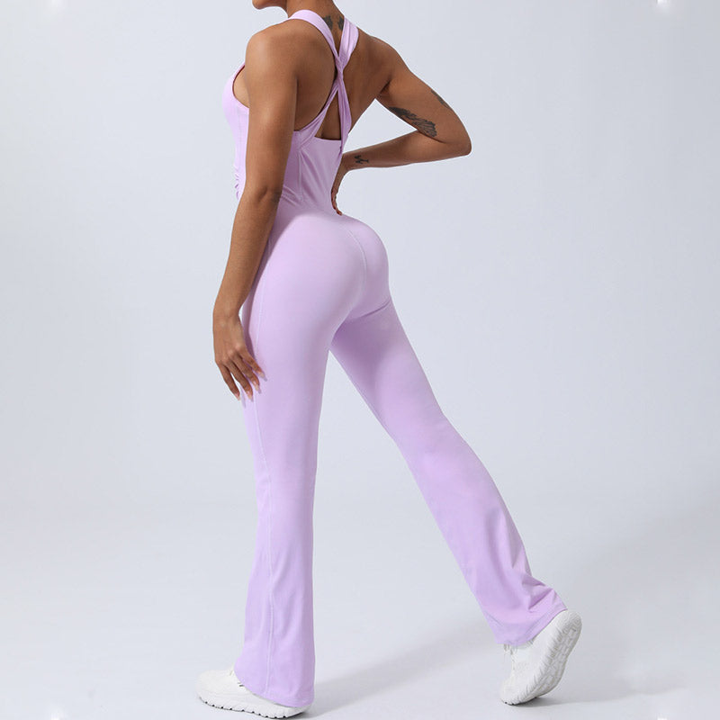 BWOOOH printed yoga pants - Women Workout Crisscross Sleeveless Flar