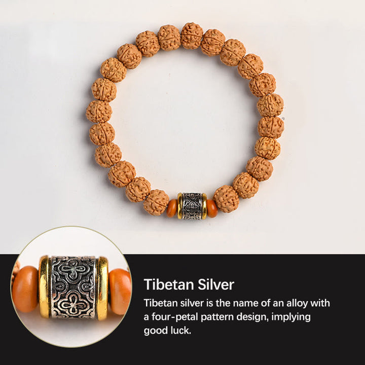 BWOOOH Tibet Rudraksha Bodhi Seed Wealth Auspiciousness Bracelet | spiritual healing bracelet