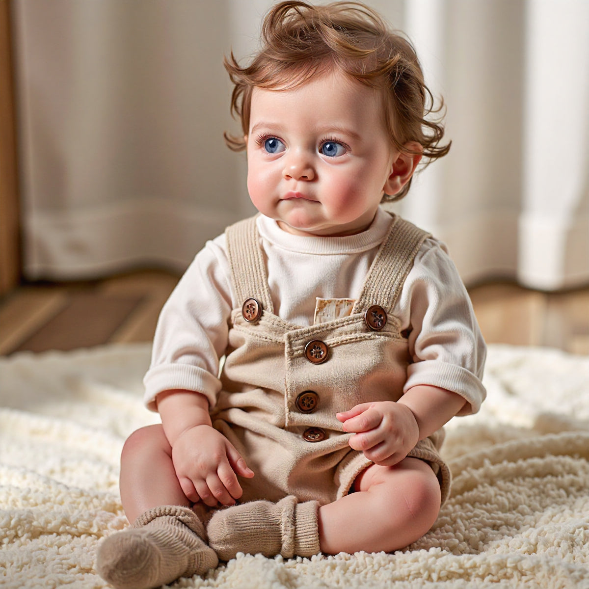 12" & 16"  Lifelike Awake Full Silicone Realistic Baby Doll With Bright Blue Eyes, Cute Toddler Reborn Baby Doll Boy or Girl Jenny