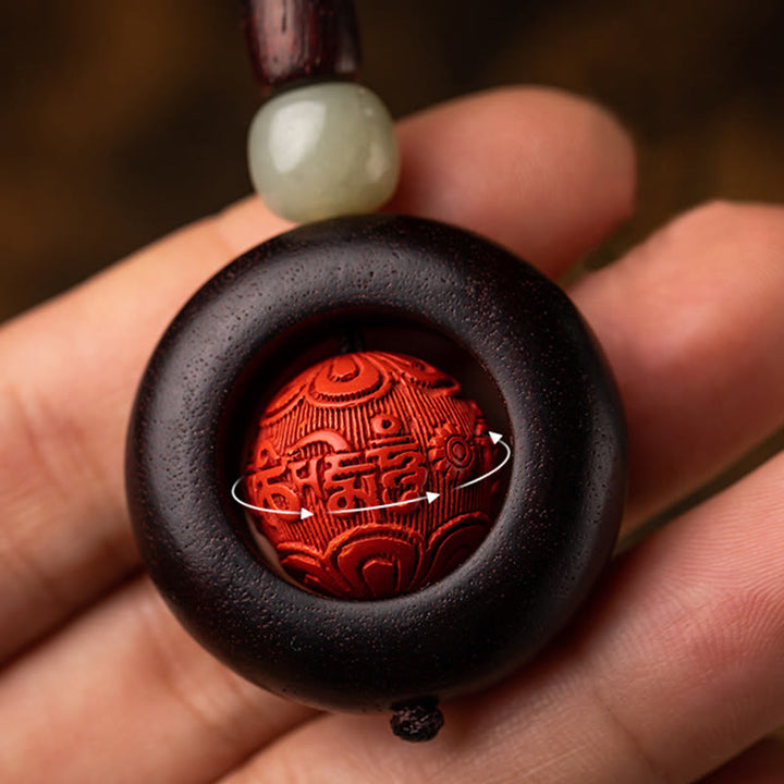 BWOOOH Tibet Om Mani Padme Hum PiXiu Copper Coin Small Leaf Red Sandalwood Cinnabar Pro | PiXiu