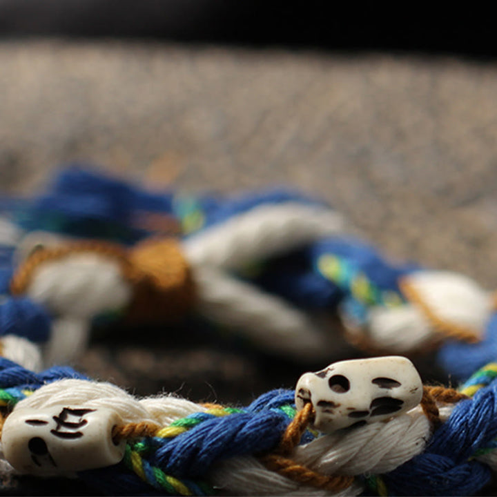 BWOOOH Tibetan Zakiram Goddess of Wealth Bead Engraved Handmade Luck Bracelet | spiritual healing bracelet