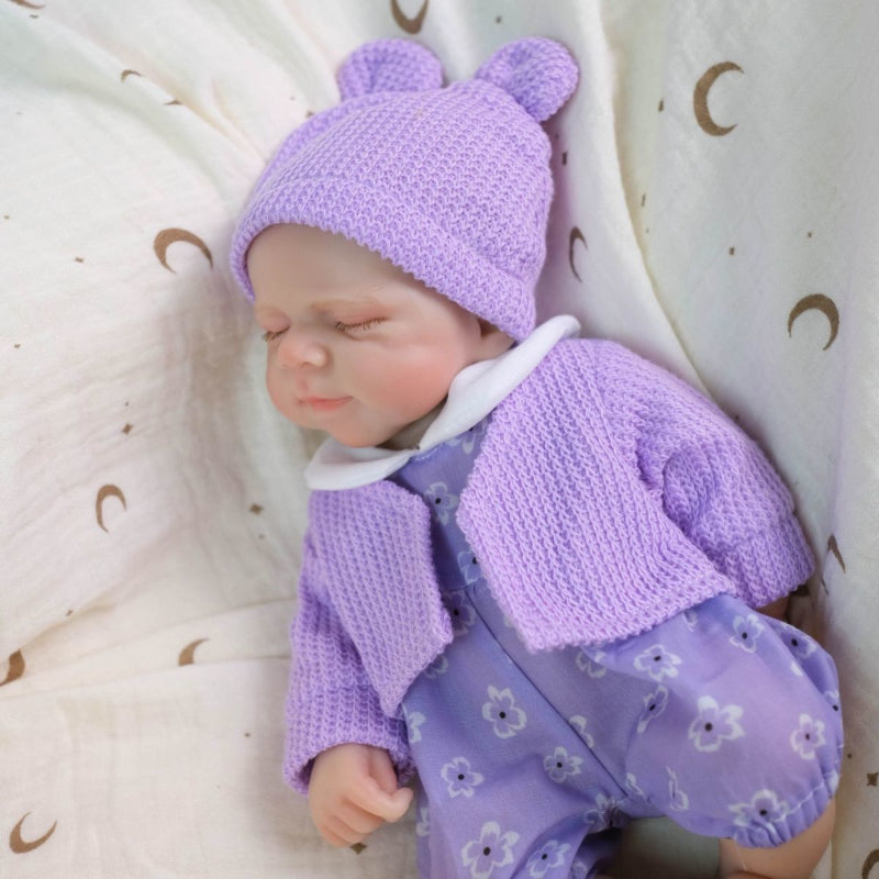 LullabyLove 12-inch Solid Silicone Reborn Baby - Bathable, Flexible Limbs, Realistic Eye Material, Authentic Texture, Sleep Companion Doll