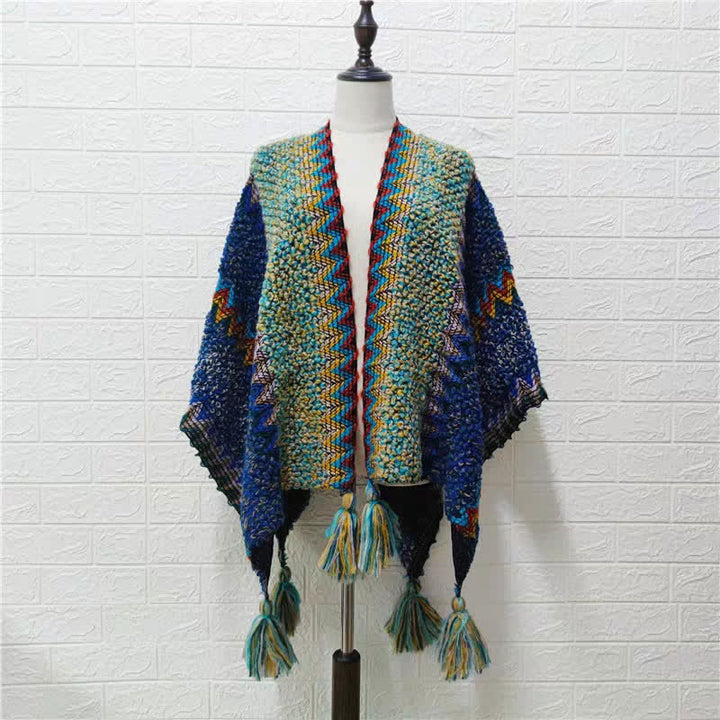 BWOOOH Tibetan Shawl Soft Warm Knitting Cloak Winter Tibe