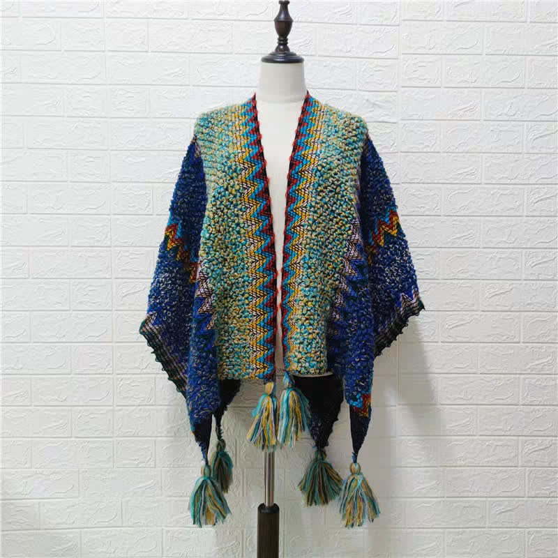 BWOOOH Tibetan Shawl Soft Warm Knitting Cloak Winter Tibe