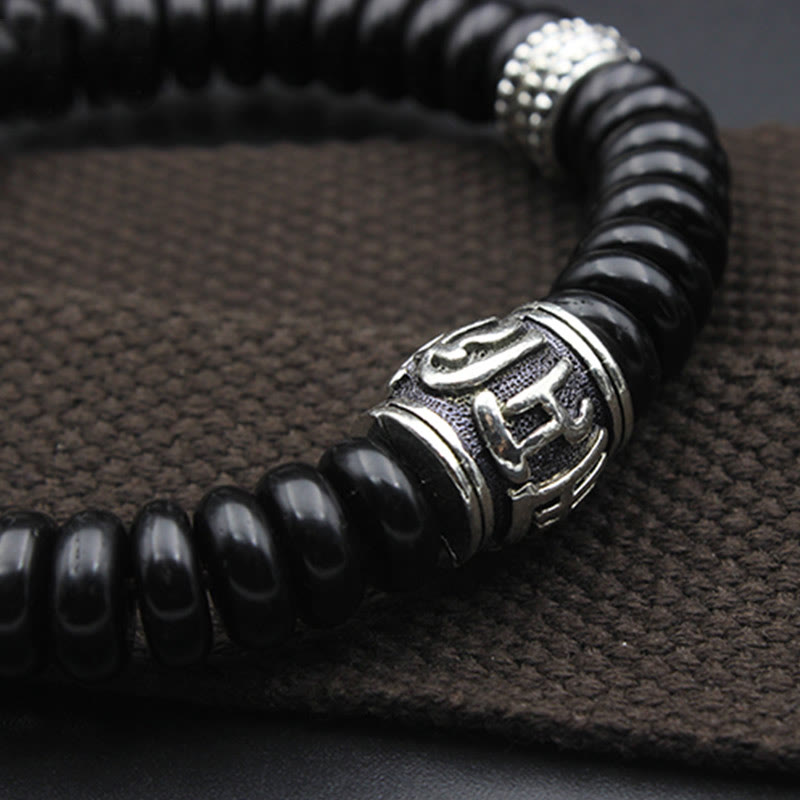 BWOOOH Natural Tibetan Coconut Shell Om Mani Padme Hum Positive Bracelet | spiritual healing bracelet