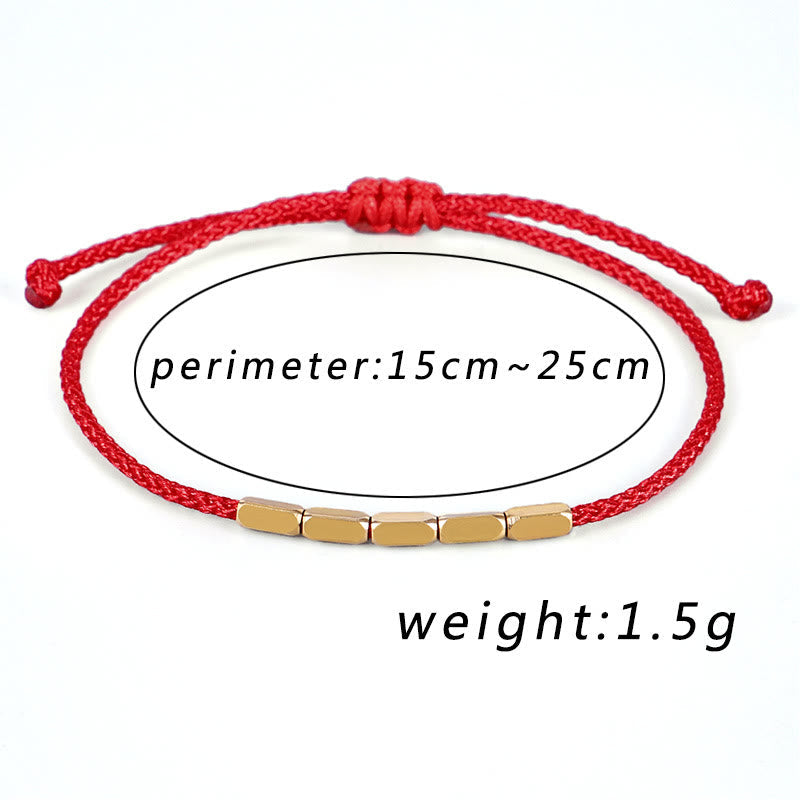 BWOOOH Handcrafted Copper Bead Protection Braided String Bracelet