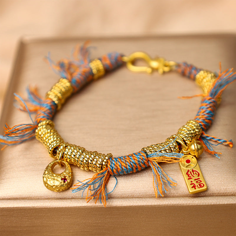 BWOOOH Handmade Tibetan Lucky Fortune Multicolored Rope Braid Bracelet
