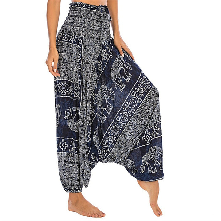 BWOOOH printed harem pants - Two Style Wear Elephant Pattern Loose Sm