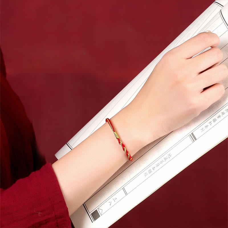 BWOOOH Handmade Chinese Zodiac Rabbit Rooster Rat Horse Dragon Protection Braid String Bracelet