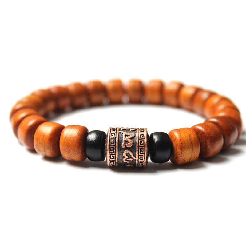BWOOOH Tibetan Bone Beads Om Mani Padme Hum Strength Bracelet
