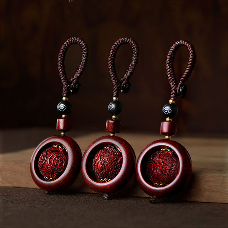 BWOOOH Tibetan Small Leaf Red Sandalwood Ebony Luck Prote